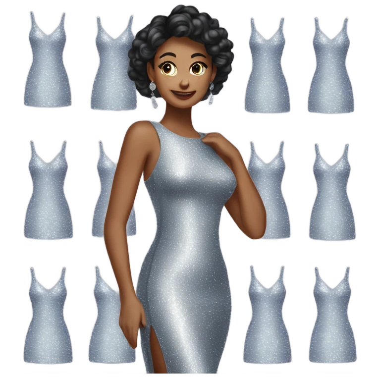 sparkly long bodycon dress emoji