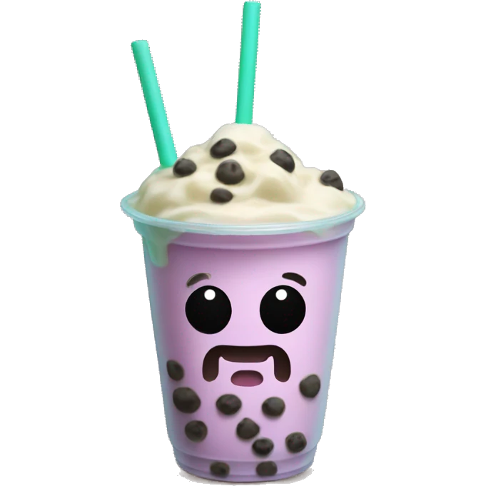 Boba tea who look stone emoji