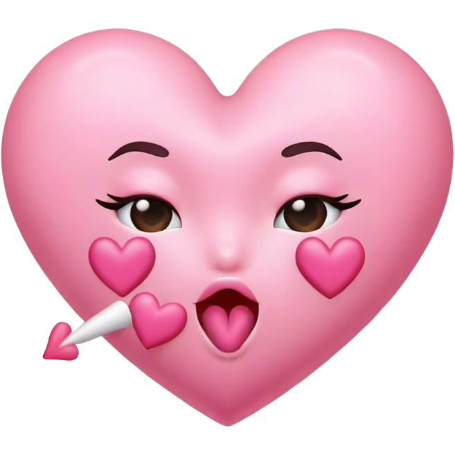 Pink heart blowing kisses emoji