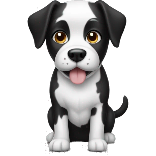black and white dog emoji