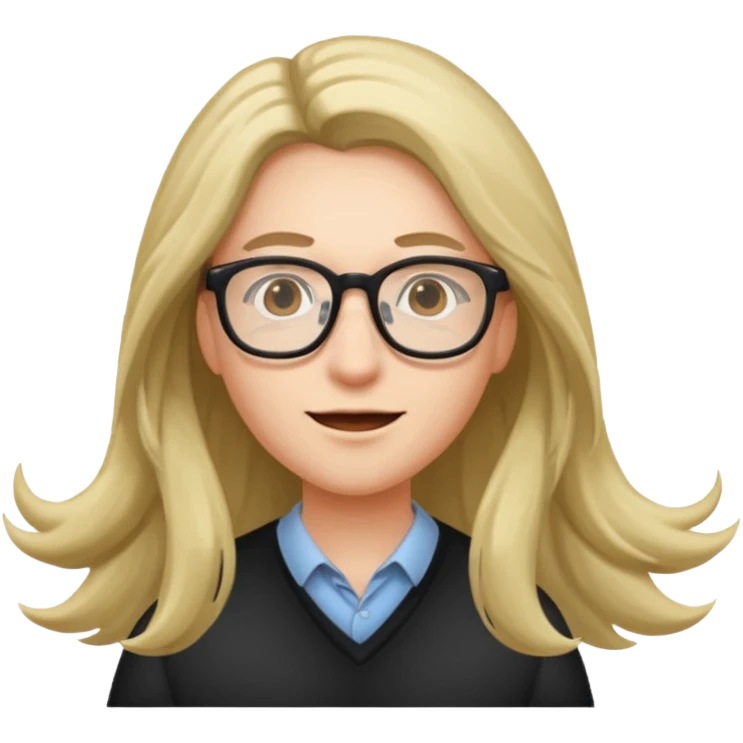 long hair fly with glasses emoji