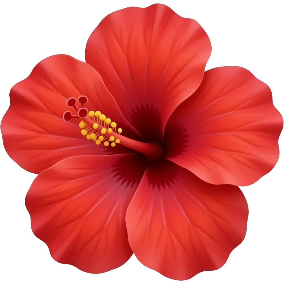 red hibicus ios emoji smooth petal no wrinkle emoji