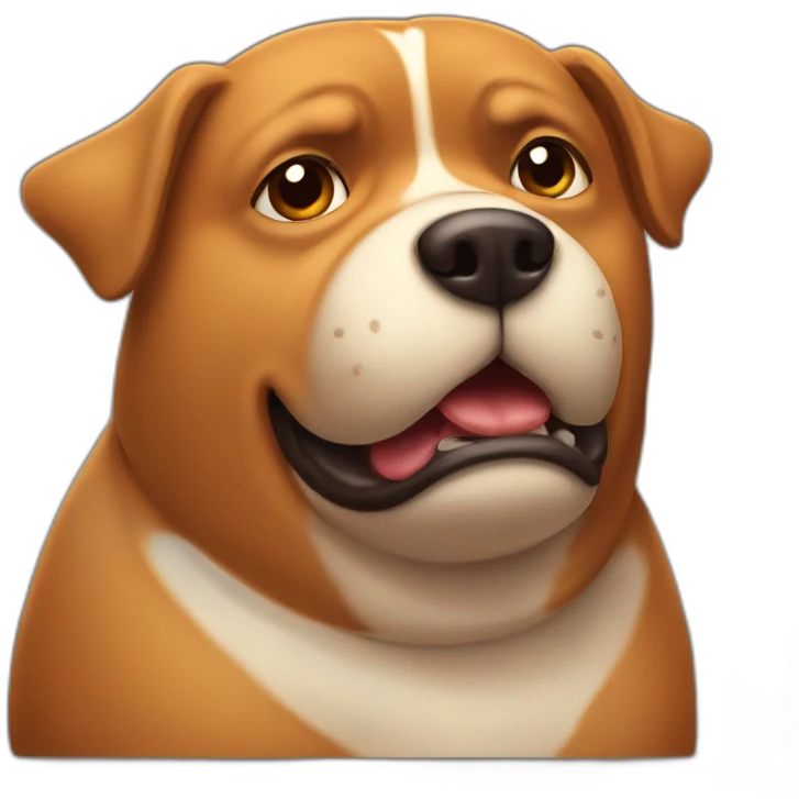 Drunken brown fat dog emoji