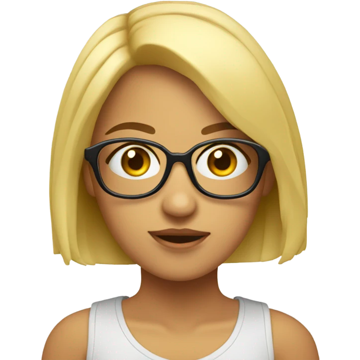 chica rubia con lentes  emoji