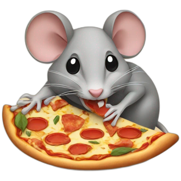 rat eating a pizza emoji