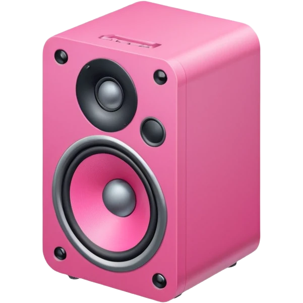 mac os icon pink audio speaker isometric emoji