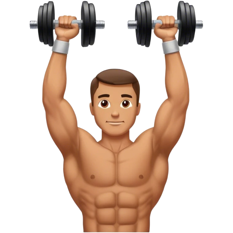 man doing dumbbell shoulder raises emoji