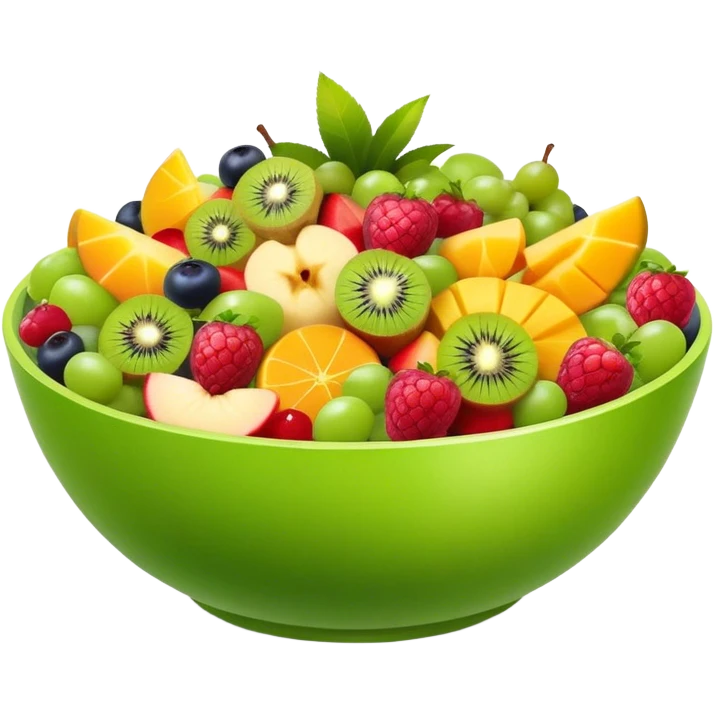 large green bowl of Fruit salad front view emoji