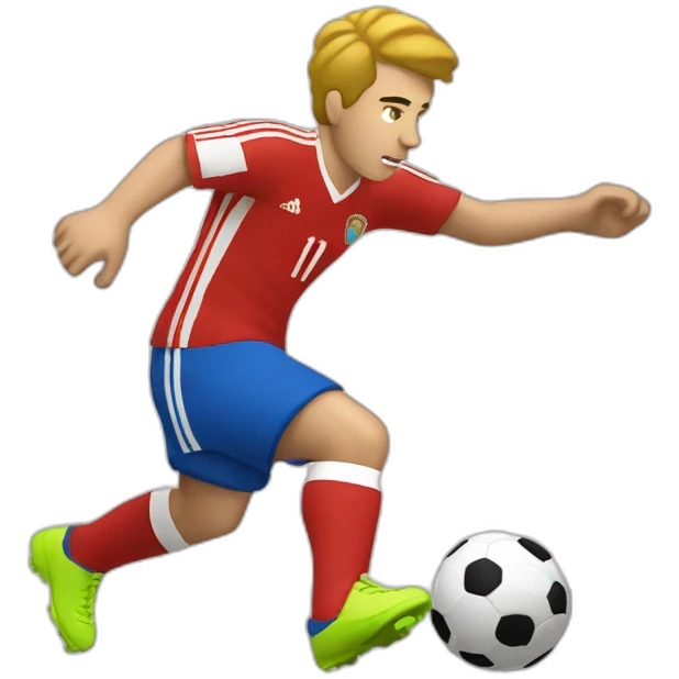 White European football player shooting the ball emoji