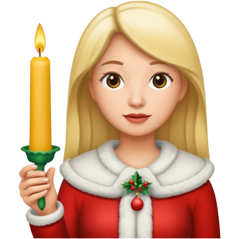 woman holding christmass candle emoji