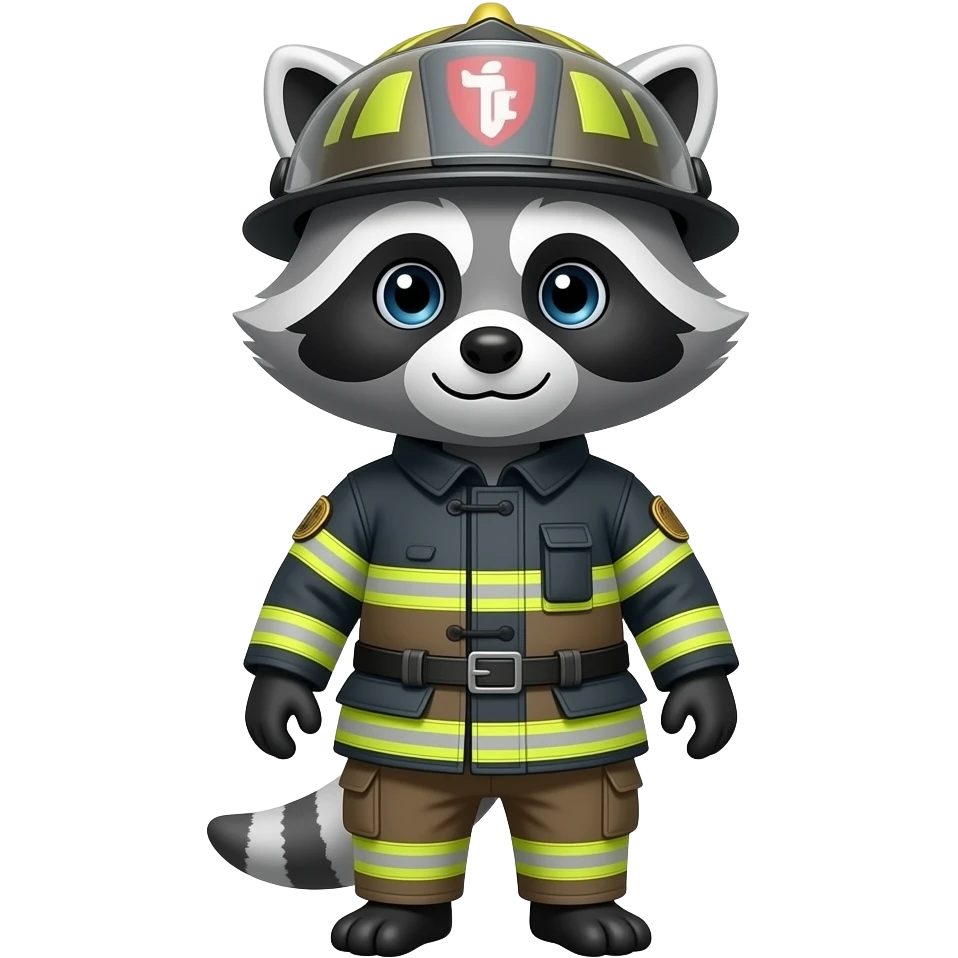 raccoon firefighter emoji