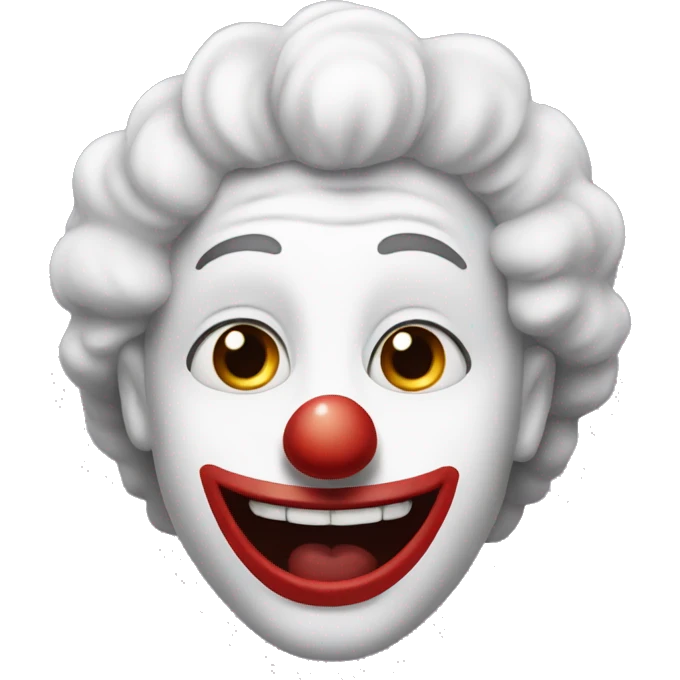 A clown with a unnatural long smile emoji