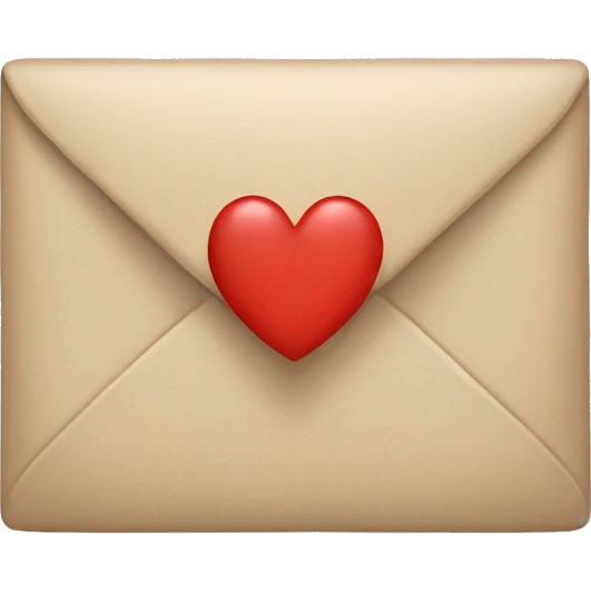 beige letter with heart emoji