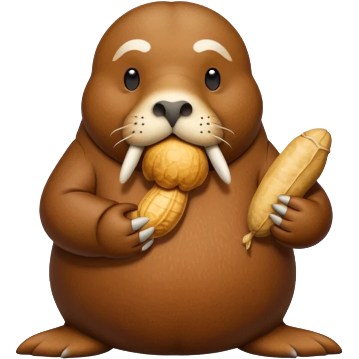 walrus holding peanut emoji