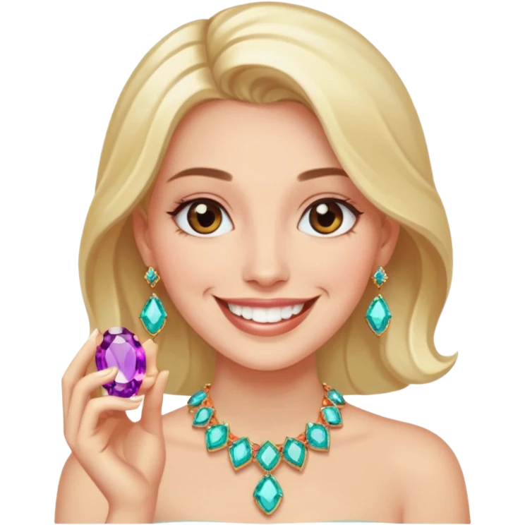 gem lover woman with gem accessories excessive amount emoji