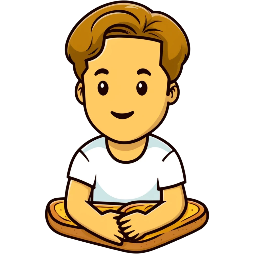 Brad Pitt lying on a slice of bread emoji