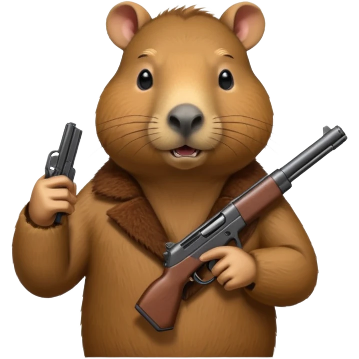 capybara holding a gun emoji