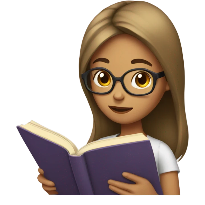 girl reading book emoji