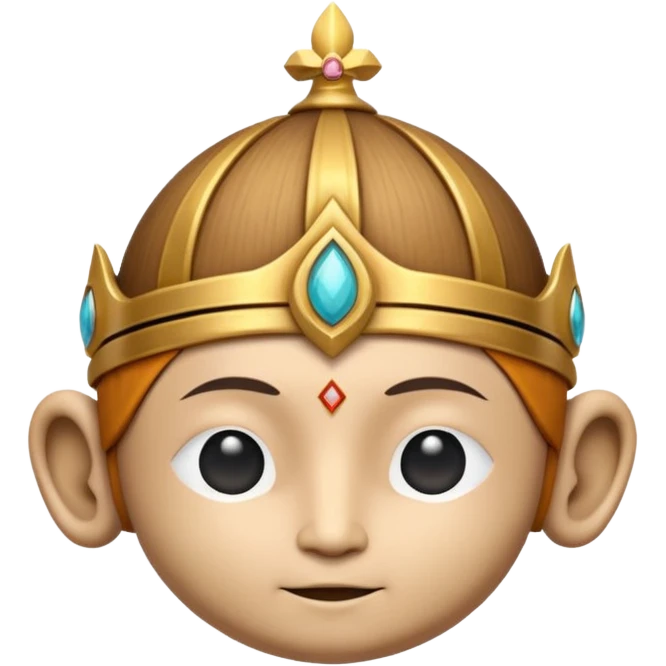monk crown object icon, simple spiritual headpiece, wooden or bronze texture, minimal sacred design, subtle mystical aura, 3D cartoon style, mobile game icon style, centered, clean background, no text, no watermark
 emoji