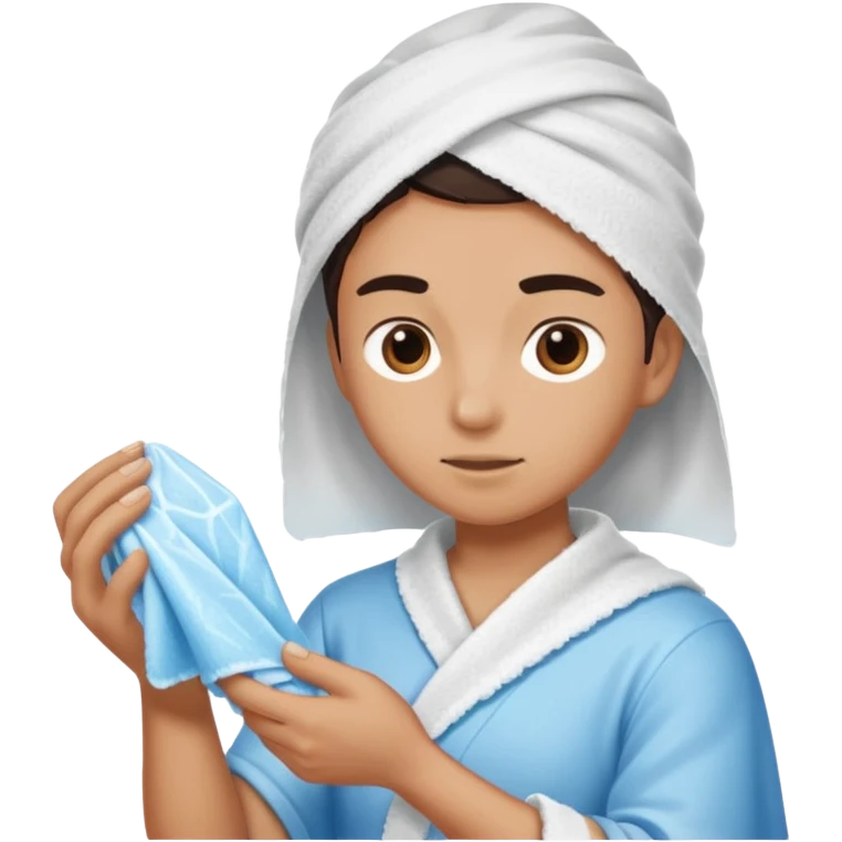 Sculptor polishing with cloth,Ice Sculptors. emoji