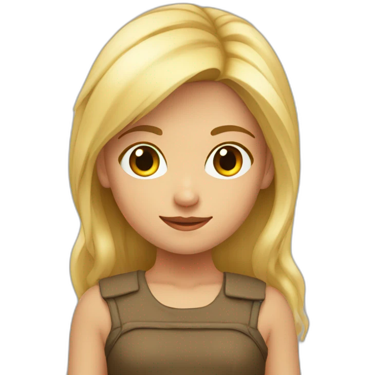 niña rubia con coleta emoji