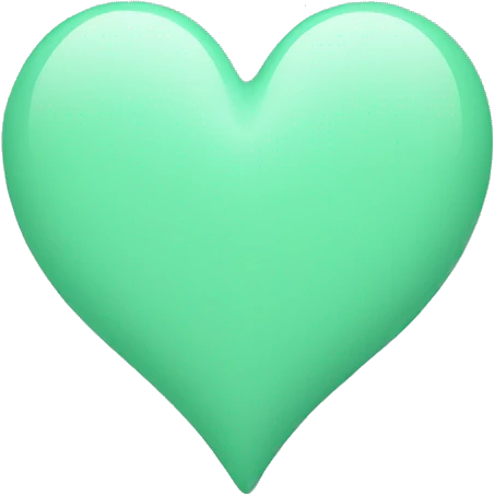 Mint green heart emoji