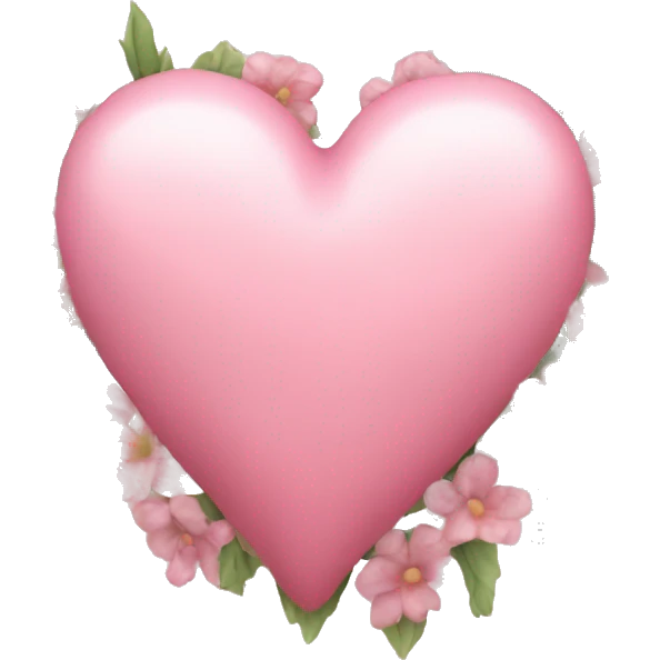 Delicate pink heart and flowers inside emoji