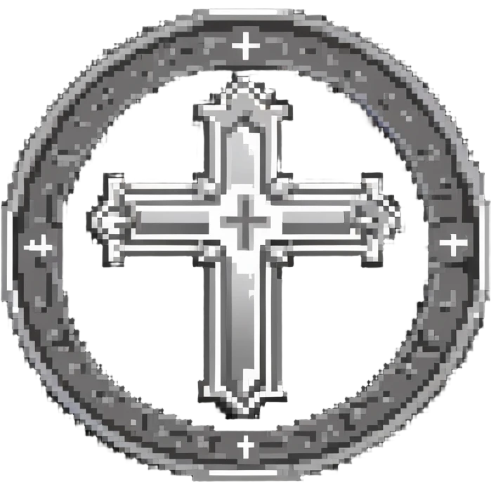 antique medieval silver coin with cross symbol emoji
