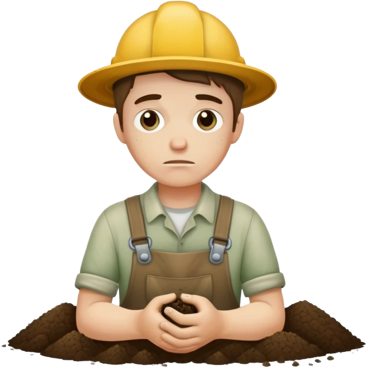 Sad young white gardener  emoji