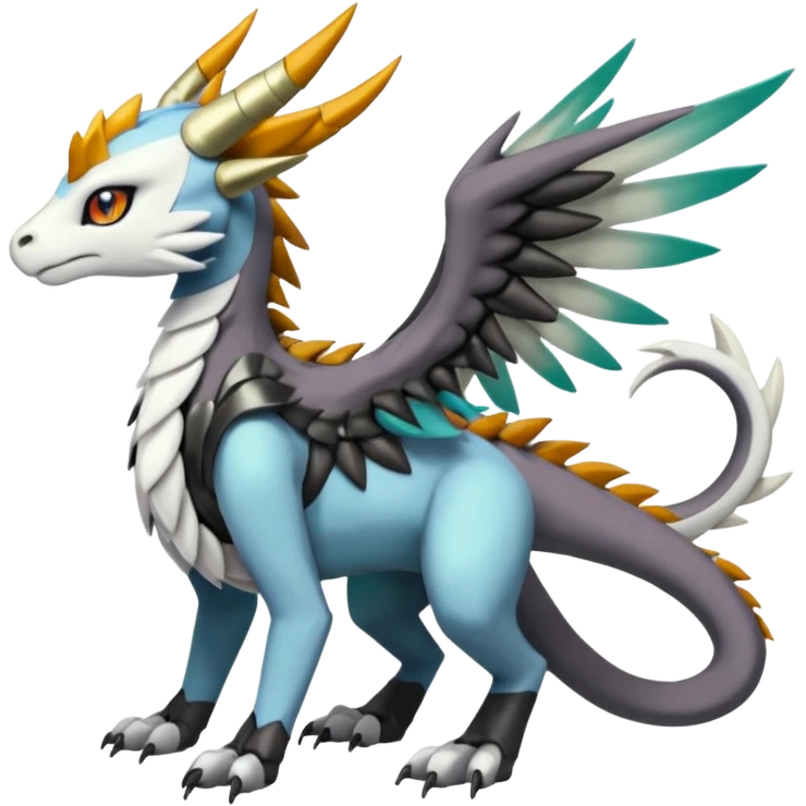 Meloetta-Wargreymon-Dutch-Angel-Dragon-Silvally-Kyurem-Trico-Pokémon-Digimon-Fakémon-fusion-hybrid-creature emoji