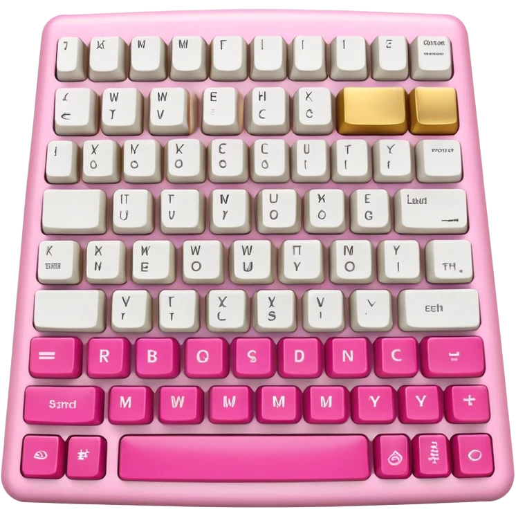 Computer keyboard with gold color F3BA2F and pink-red color FE0054 emoji