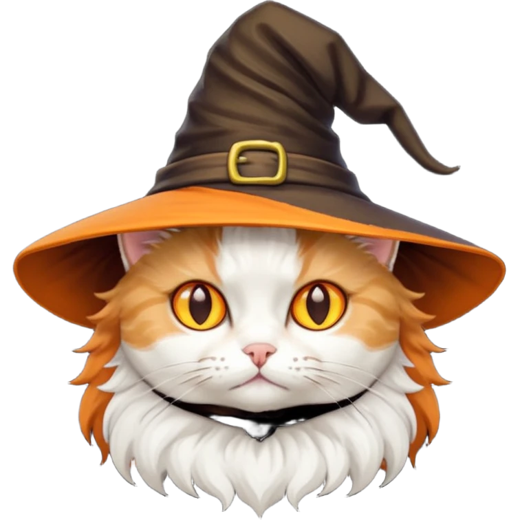 A cat with a witch hat emoji