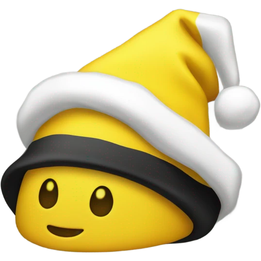 Yellow Black Santa hat emoji