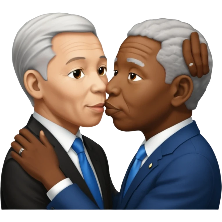 Nelson Mandela (RSA) kissing Benjamin Netanyahu (ISR) emoji