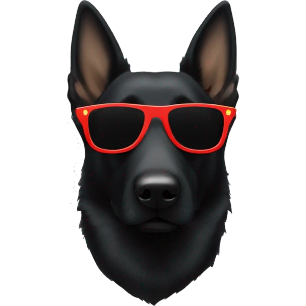 black German shepherd wearing sunglasses emoji