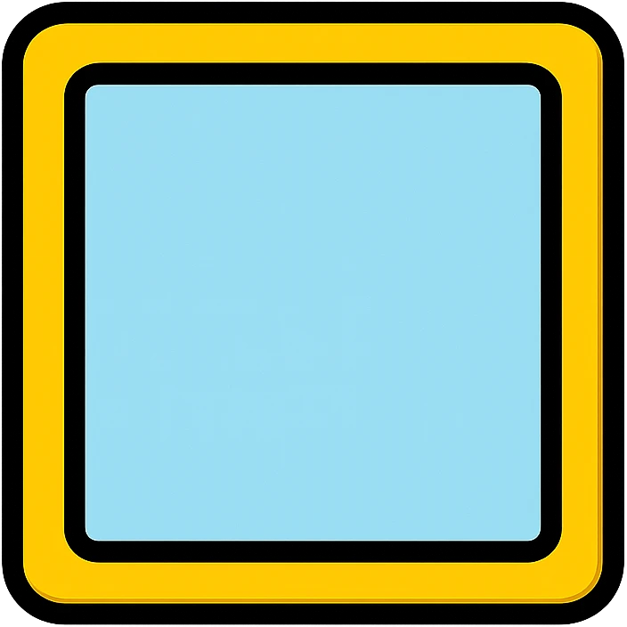 transparent square with yellow outline, icon style, simple and clean emoji