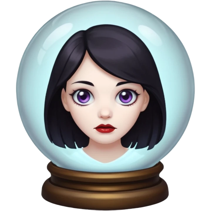 A Ghoulish Lady's head in a crystal ball emoji