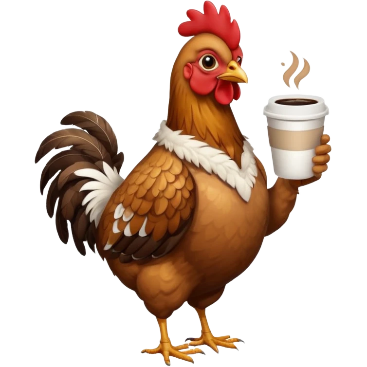 chicken full body and with coffe emoji