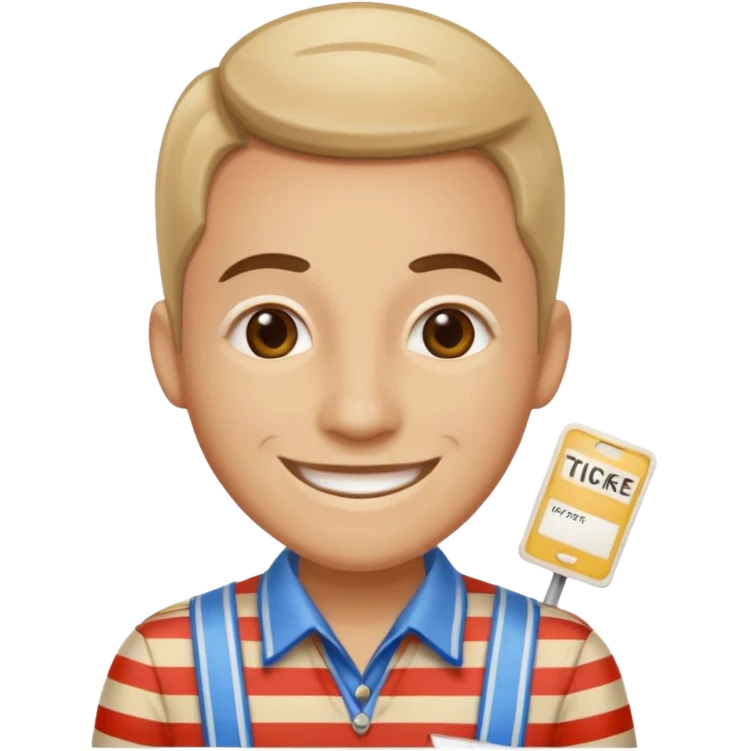 Fairground Staff ticket collector at booth emoji