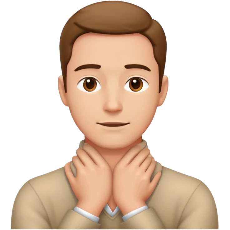 Man with hands around neck emoji