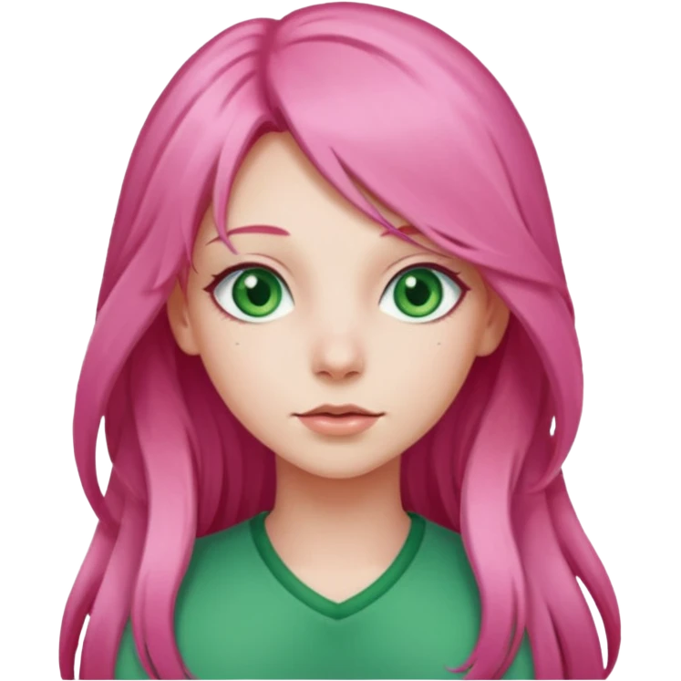 girl with long pink hairs emoji