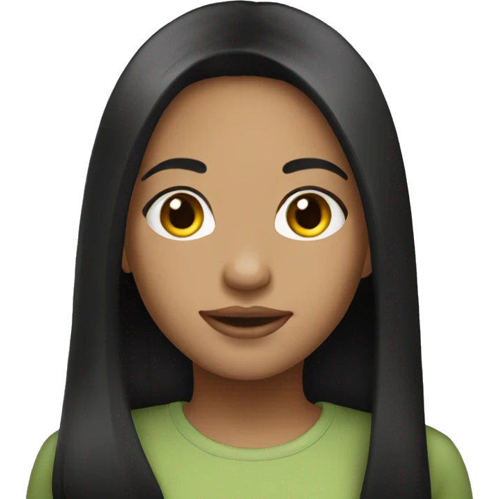 Light skin girl with black straight hair long emoji