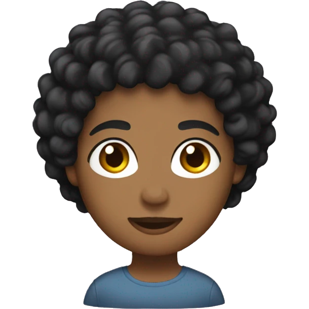 Black hair perm emoji