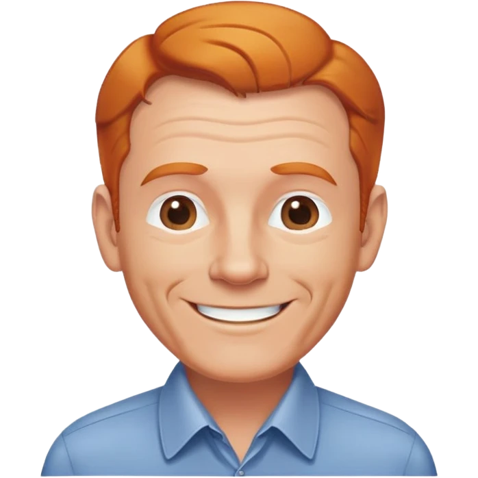 friendly older white man, receding ginger hair, fit, professional, smiling, with a collared shirt emoji