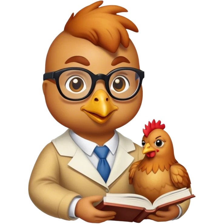 Chicken librarian emoji