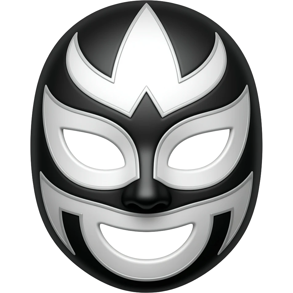 Black and white Lucha Libre mask emoji