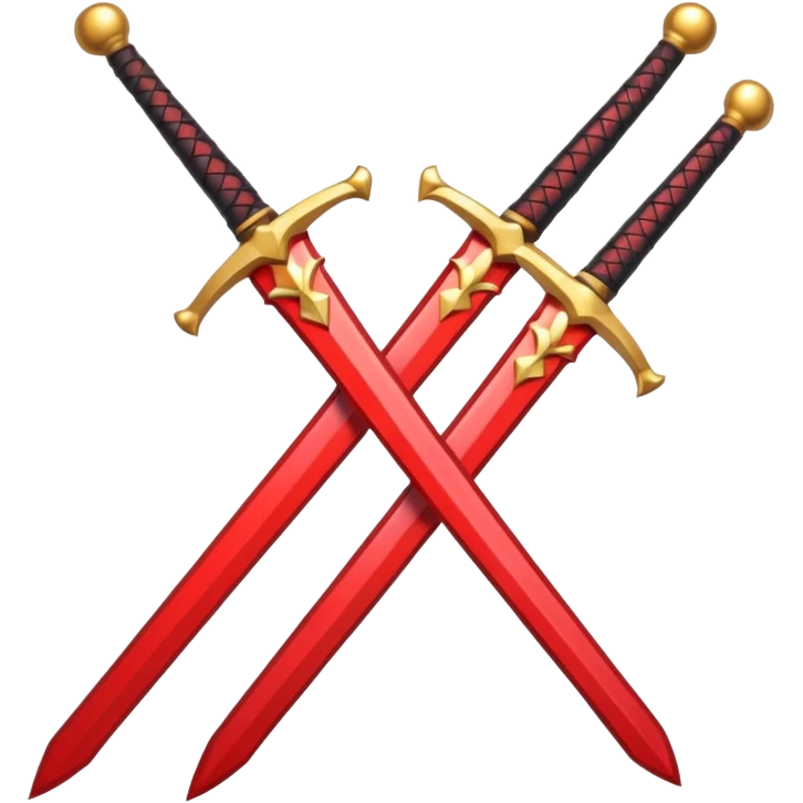 glitter red two sword emoji