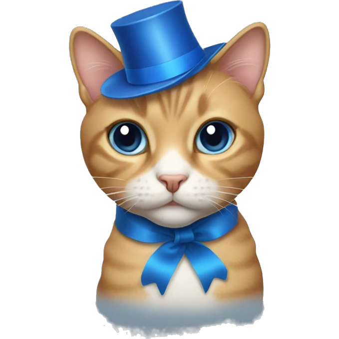A cat with blue ribbon on its head emoji