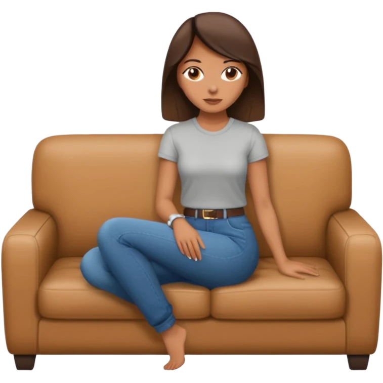 side view of woman sitting on sofa - side view of woman emoji