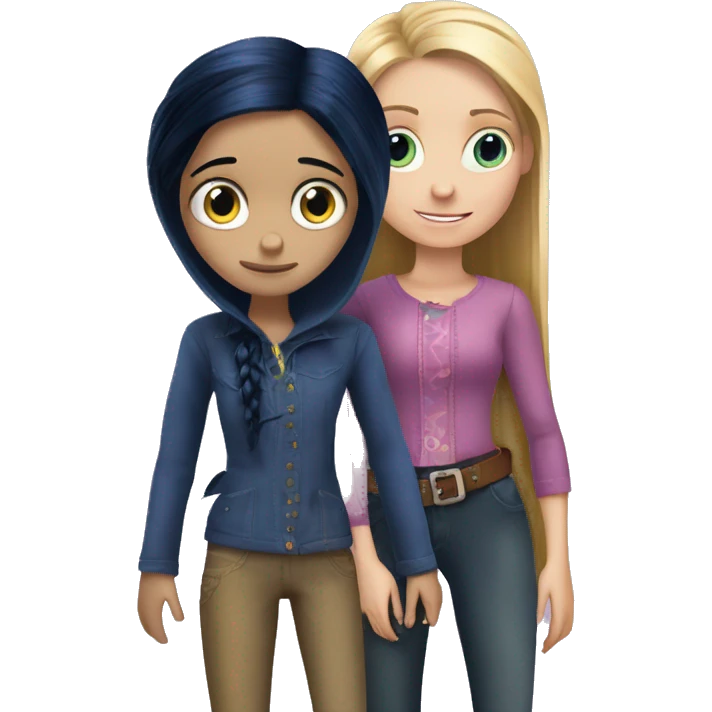 Coraline jones and rapunzel  emoji